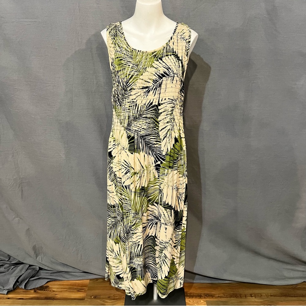 Croft & Barrow Green Leaf Print Dress